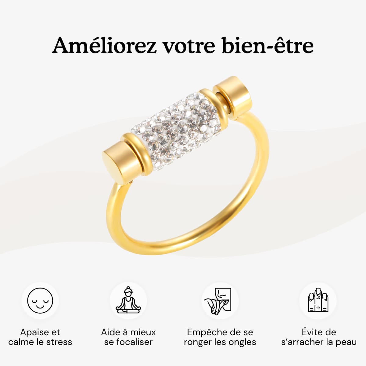 Bague d'Anxiété Acier Inoxydable Neva