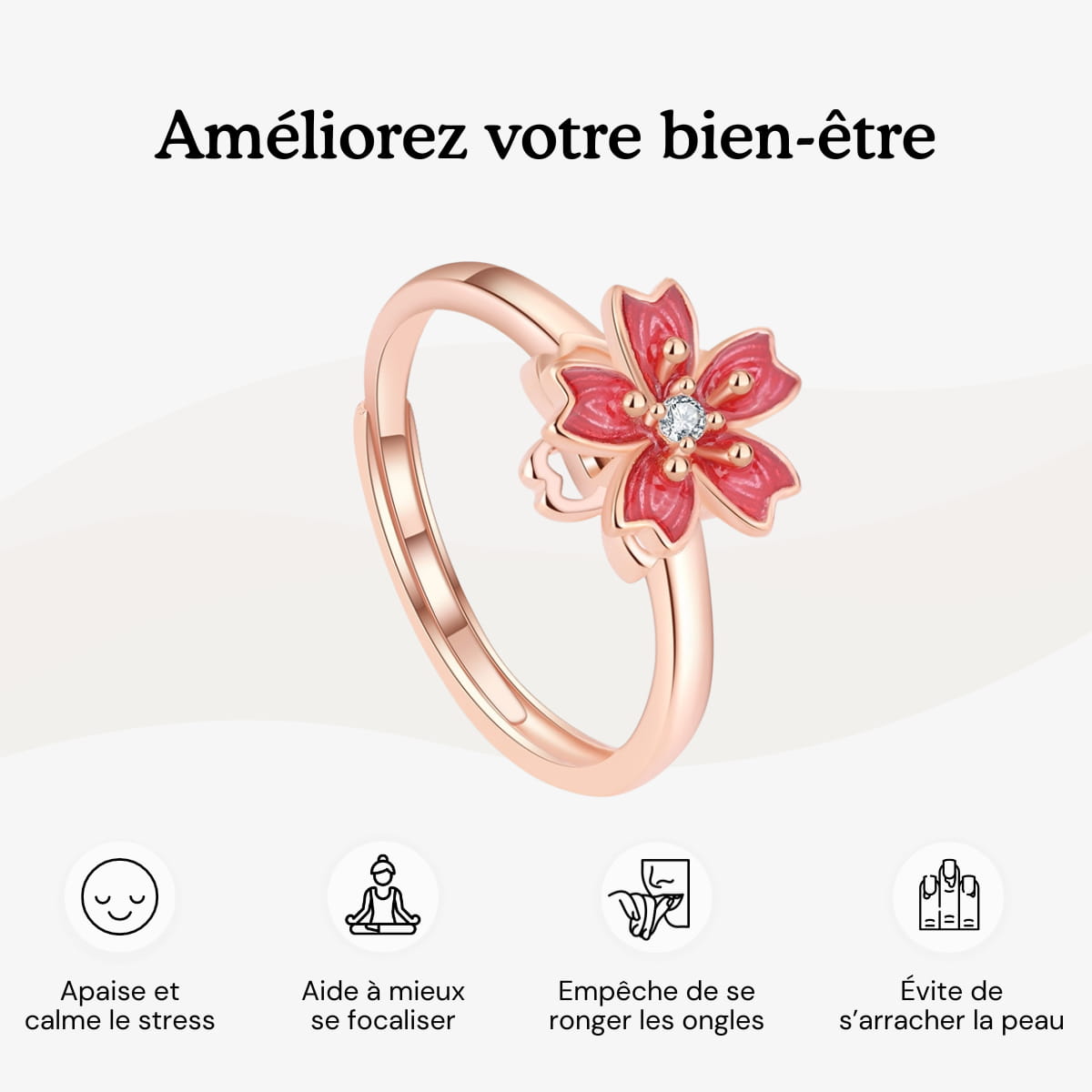 bague rotative anti stress d'anxiété et relaxante pour femme couleur or en acier inoxydable lullie, lullie.fr , maginosa aurora aide à ne plus se ronger les ongles onychophagie, aide à ne plus se triturer la peau dermatillomanie, aide à ne plus s'arracher les cheveux trichotillomanie, améliore la concentration, fidget ring, jouet fidget, fidget toys, positivjewelry, atelierdaphne, lullie.co, lullie, bague d'anxiété, bague anti stress