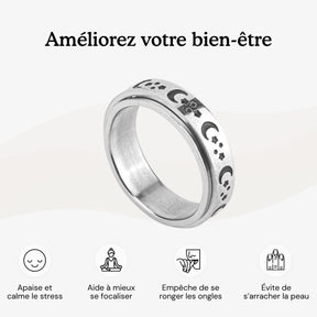 bague rotative anti stress d'anxiété et relaxante pour femme couleur or en acier inoxydable lullie, lullie.fr , maginosa aurora aide à ne plus se ronger les ongles onychophagie, aide à ne plus se triturer la peau dermatillomanie, aide à ne plus s'arracher les cheveux trichotillomanie, améliore la concentration, fidget ring, jouet fidget, fidget toys, positivjewelry, atelierdaphne, lullie.co, lullie, bague d'anxiété, bague anti stress